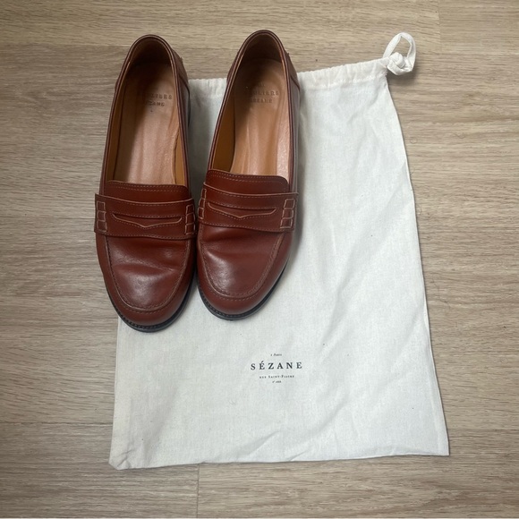 Sézane André Loafters Natural Heritage Leather Size US 6.5 (FR Size 37) - Picture 6 of 15